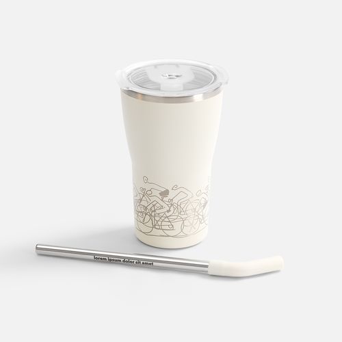 Термостакан Sapporo, белый (молочный)