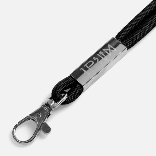 Шнурок для бейджа Tube Metal, черный