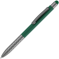 Ручка шариковая Digit Soft Touch со стилусом, зеленая