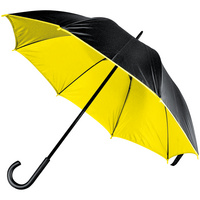 Зонт-трость Downtown, черный с желтым