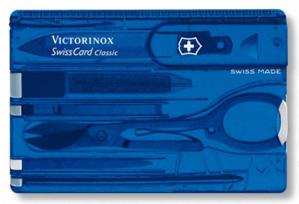 Набор инструментов полупрозрачный SwissCard, синий