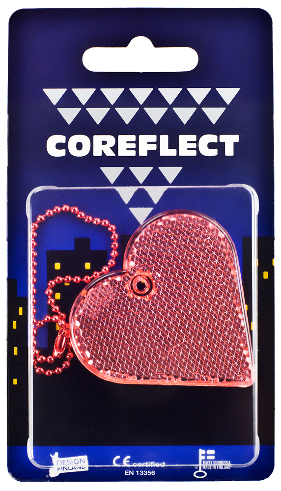 Пешеходный светоотражатель «Сердце», с креплением, красный