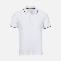 Рубашка поло унисекс Palermo, белая с темно-синим