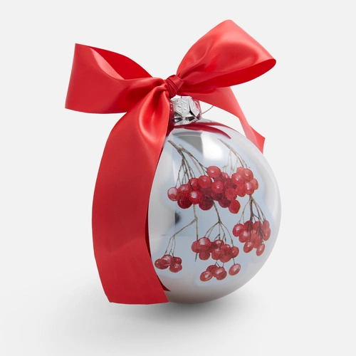 Елочный шар Finery Gloss, 10 см, глянцевый серебристый