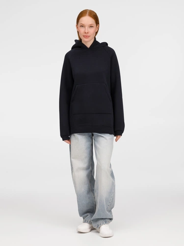 Худи унисекс оверсайз Easy Street, темно-синее