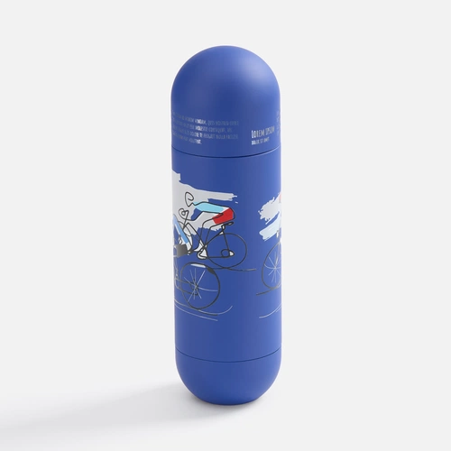 Термос Tubula Soft Touch, синий с нанесением