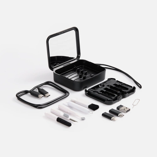 Набор для ухода за гаджетами с беспроводной зарядкой Rules, черный