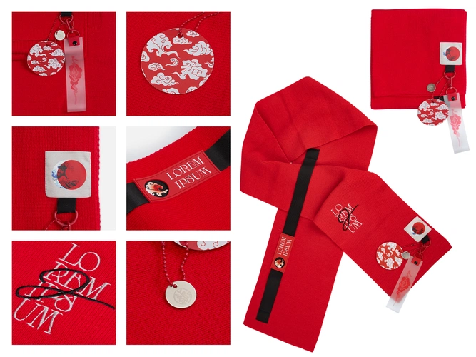 Сет Urban Flow, черно-красный с нанесением и кастомизацией