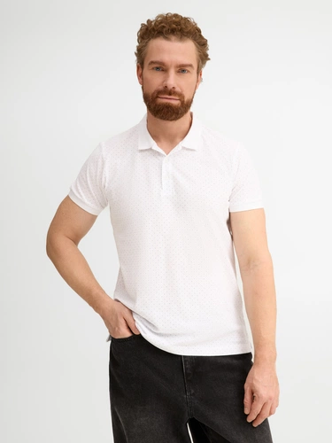 Рубашка поло мужская Brandy Men, белая с темно-синим