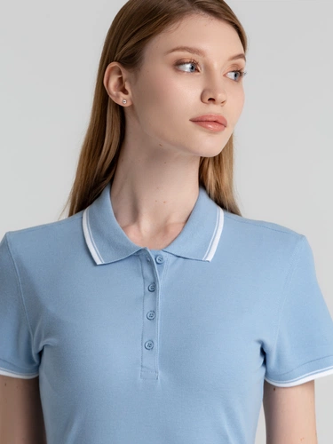 Рубашка поло женская Practice Women 270, голубая с белым