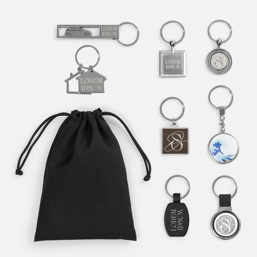 Сет металлических брелков с нанесением