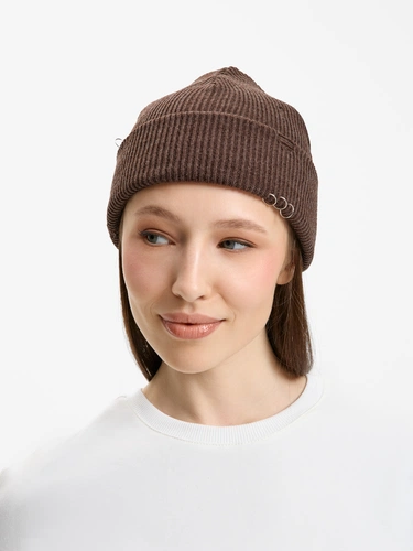 Шапка Ribelle, коричневый меланж