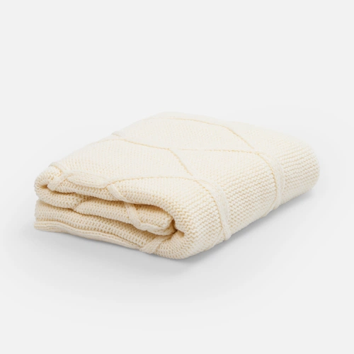 Плед Curve Verve, молочно-белый