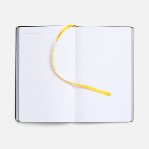 Ежедневник Trait, недатированный, черный с желтым