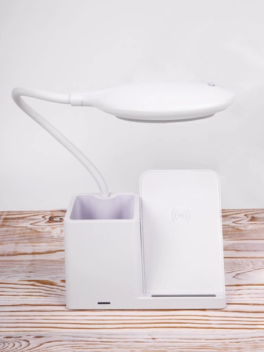 Лампа с органайзером и беспроводной зарядкой writeLight, ver. 2, белая