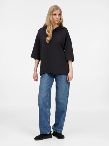 Футболка оверсайз унисекс с капюшоном Neofit, черная