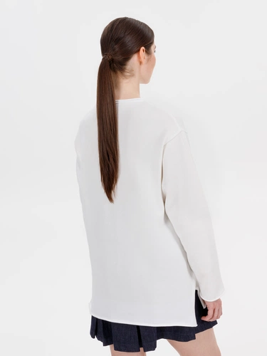 Лонгслив унисекс Siluetti Fuori, молочно-белый