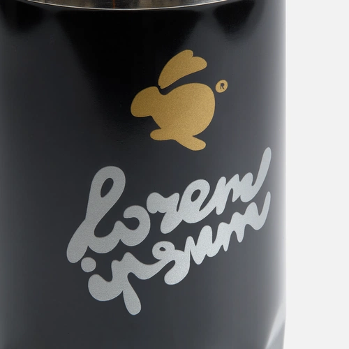 Термостакан Prism, черный с круговой шелкографией