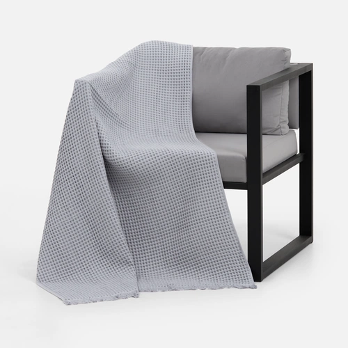 Плед вафельный Elenglect, светло-серый