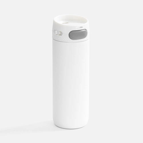 Термостакан X1 с цветной кнопкой, белый с серым