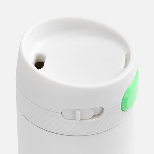 Термостакан X1 с цветной кнопкой, белый с зеленым