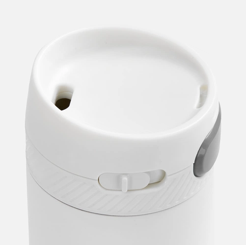 Термостакан X1 с цветной кнопкой, белый с серым