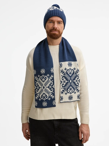 Шарф Wintertude M, синий с белым