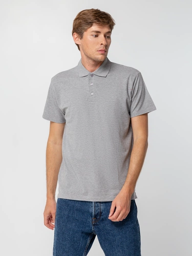 Рубашка поло мужская Spring 210, серый меланж