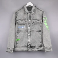 Куртка джинсовая O2, серая, размер XL/XXL с нанесением и кастомизацией