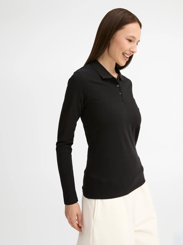 Рубашка поло женская с длинным рукавом Perfect LSL Women, черная