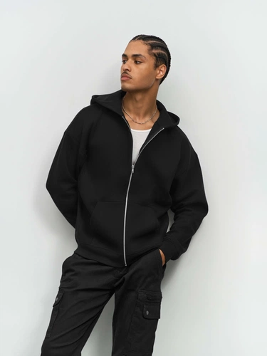 Толстовка унисекс на молнии Jelo, серый меланж