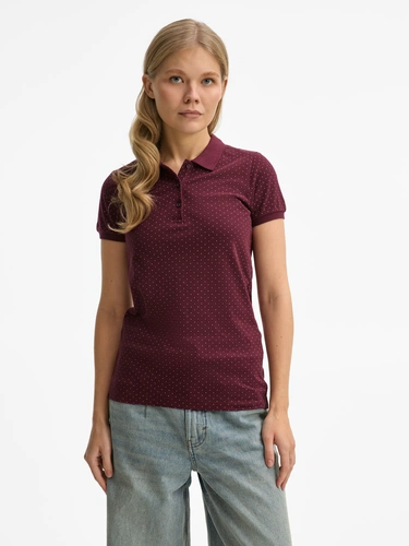 Рубашка поло женская Brandy Women, бордовая с белым