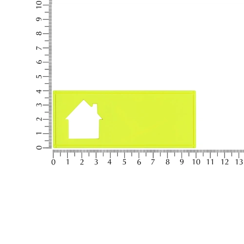 Лейбл из ПВХ с вырубкой «Дом», желтый неон