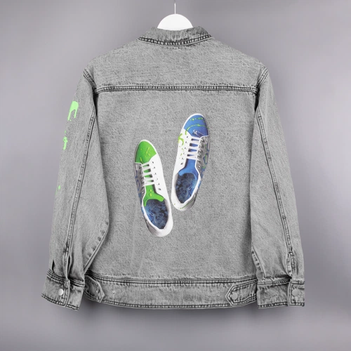 Куртка джинсовая O2, серая, размер XL/XXL с нанесением и кастомизацией