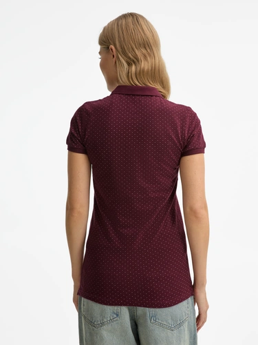 Рубашка поло женская Brandy Women, бордовая с белым