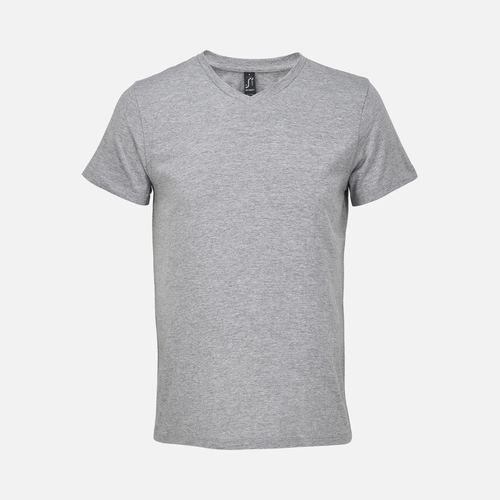 Футболка унисекс Regent с V-образным вырезом, серый меланж