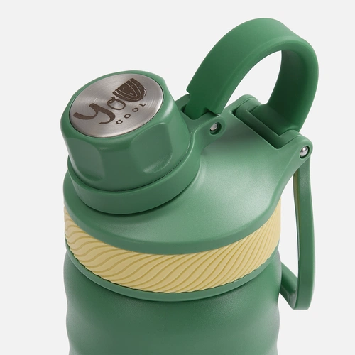 Термобутылка Fujisan 2.0 без логотипа, зеленая с УФ-печатью и лазерной гравировкой