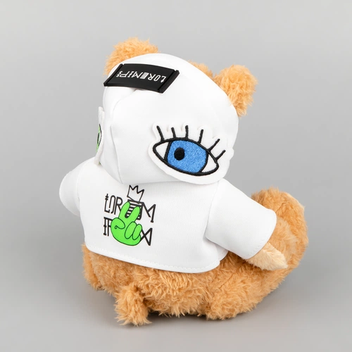 Мягкая игрушка «Мишка Cuddleton» в белом худи с нанесением и кастомизацией