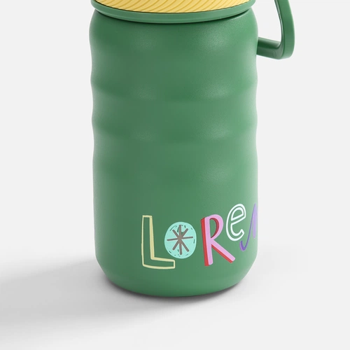 Термобутылка Fujisan 2.0 без логотипа, зеленая с УФ-печатью и лазерной гравировкой