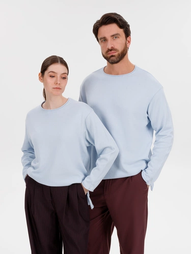 Лонгслив унисекс Siluetti Fuori, светло-голубой