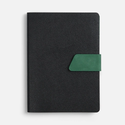 Ежедневник Boom, недатированный, черный с зеленым