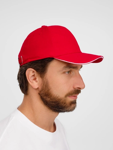 Бейсболка Buffalo, красная с белым