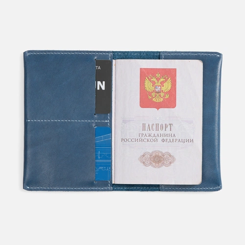 Обложка для паспорта Apache, ver.2, синяя