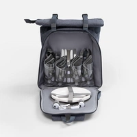 Набор для пикника Picnivo на 4 персоны, темно-серый меланж