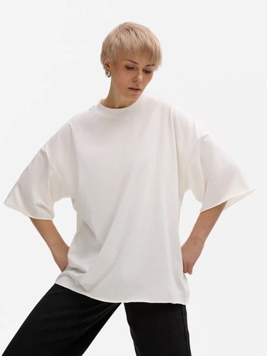 Футболка унисекс оверсайз T1, молочно-белая