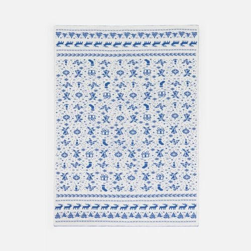 Плед Holidale, синий с молочным