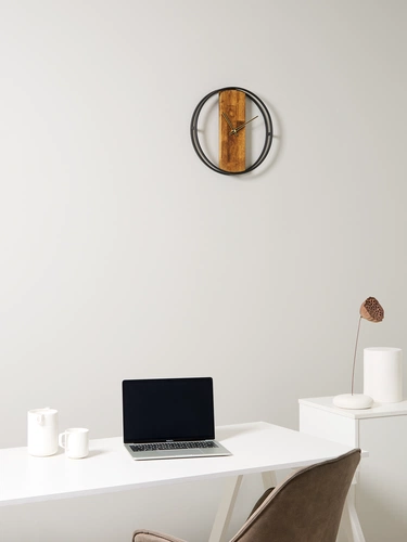 Часы Woodix, черные с коричневым