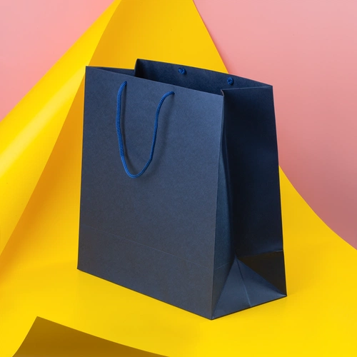 Пакет бумажный Porta L, темно-синий