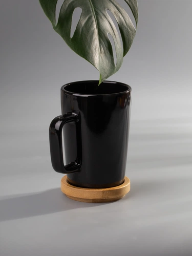 Кружка Vierra с крышкой-костером, черная