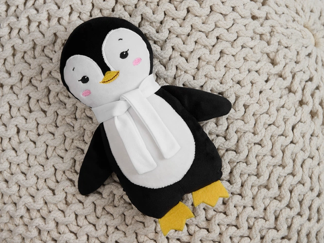 Мягкая игрушка Beastie Toys, пингвиненок с белым шарфом